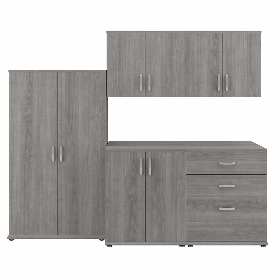 5 Piece Modular Closet Storage Set with Floor and Wall Cabinets