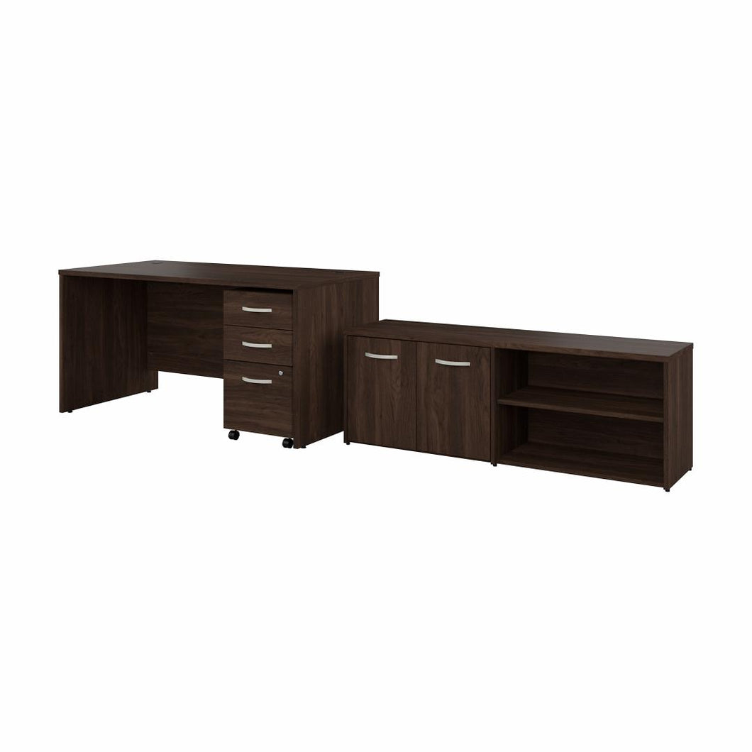 60W x 30D Office Desk with Storage Return and Mobile File Cabinet