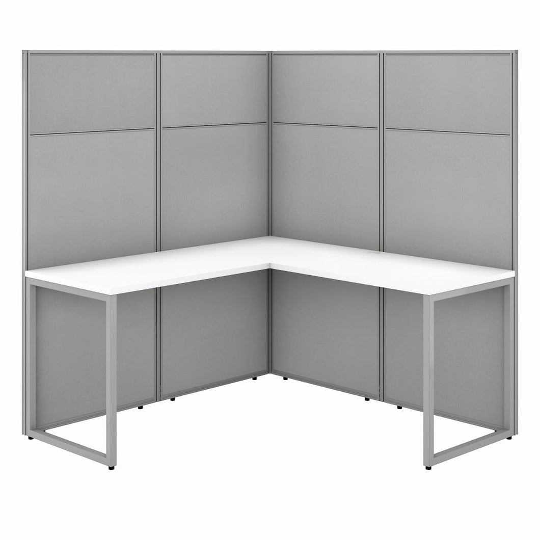 60W L Shaped Desk with 66H Cubicle Panel