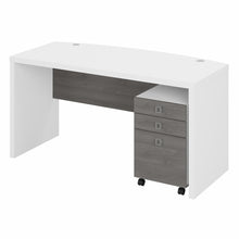 Load image into Gallery viewer, Bow Front Desk with Mobile File Cabinet

