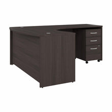 Load image into Gallery viewer, 60W x 43D Right Hand L-Bow Desk with 3 Drawer Mobile File Cabinet
