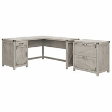 Load image into Gallery viewer, 60W L Shaped Desk with 2 Drawer Lateral File Cabinet
