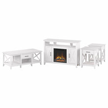 Load image into Gallery viewer, Tall Electric Fireplace TV Stand with Coffee Table and End Tables
