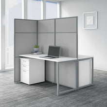 Load image into Gallery viewer, 60W 2 Person Desk with 66H Cubicle Panel and File Cabinets
