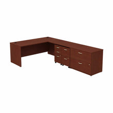 Load image into Gallery viewer, L Shaped Desk with 2 Mobile Pedestals and Lateral File Cabinet
