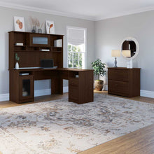 Load image into Gallery viewer, 60W L Shaped Computer Desk with Hutch and Lateral File Cabinet
