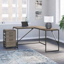 Load image into Gallery viewer, 50W L Shaped Industrial Desk with 3 Drawer Mobile File Cabinet
