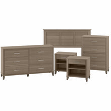 Load image into Gallery viewer, Full/Queen Size Headboard, Dressers and Nightstands Bedroom Set
