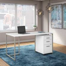 Load image into Gallery viewer, 60W Table Desk with 3 Drawer Mobile File Cabinet
