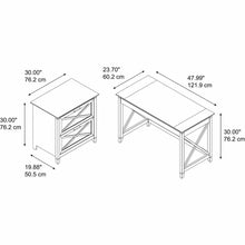 Load image into Gallery viewer, 48W Writing Desk with 2 Drawer Lateral File Cabinet
