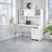 Load image into Gallery viewer, Credenza Desk with Hutch and Mobile File Cabinet
