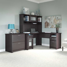 Load image into Gallery viewer, 60W L Shaped Computer Desk with Hutch and Lateral File Cabinet
