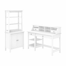 Load image into Gallery viewer, 54W Computer Desk with Shelves, Organizer, Accent Cabinet and Hutch
