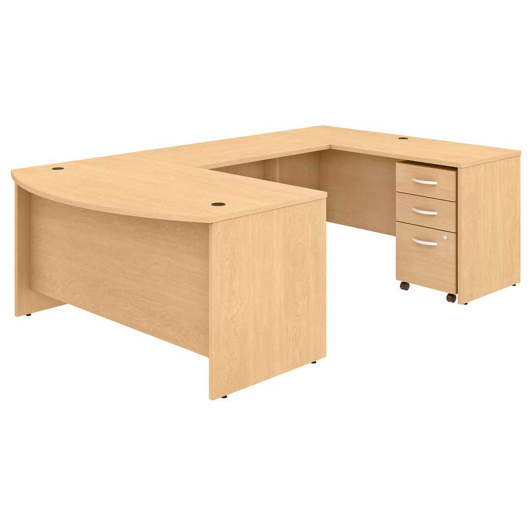 60W x 36D U Shaped Desk with Mobile File Cabinet