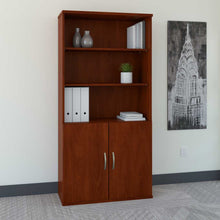 Load image into Gallery viewer, 5 Shelf Bookcase with Doors
