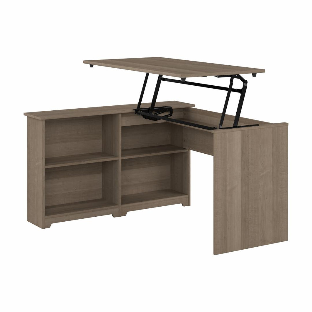 52W 3 Position Sit to Stand Corner Desk with Shelves