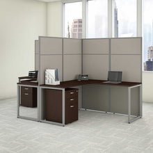 Load image into Gallery viewer, 60W 2 Person L Desk with 66H Cubicle Panel and Drawers
