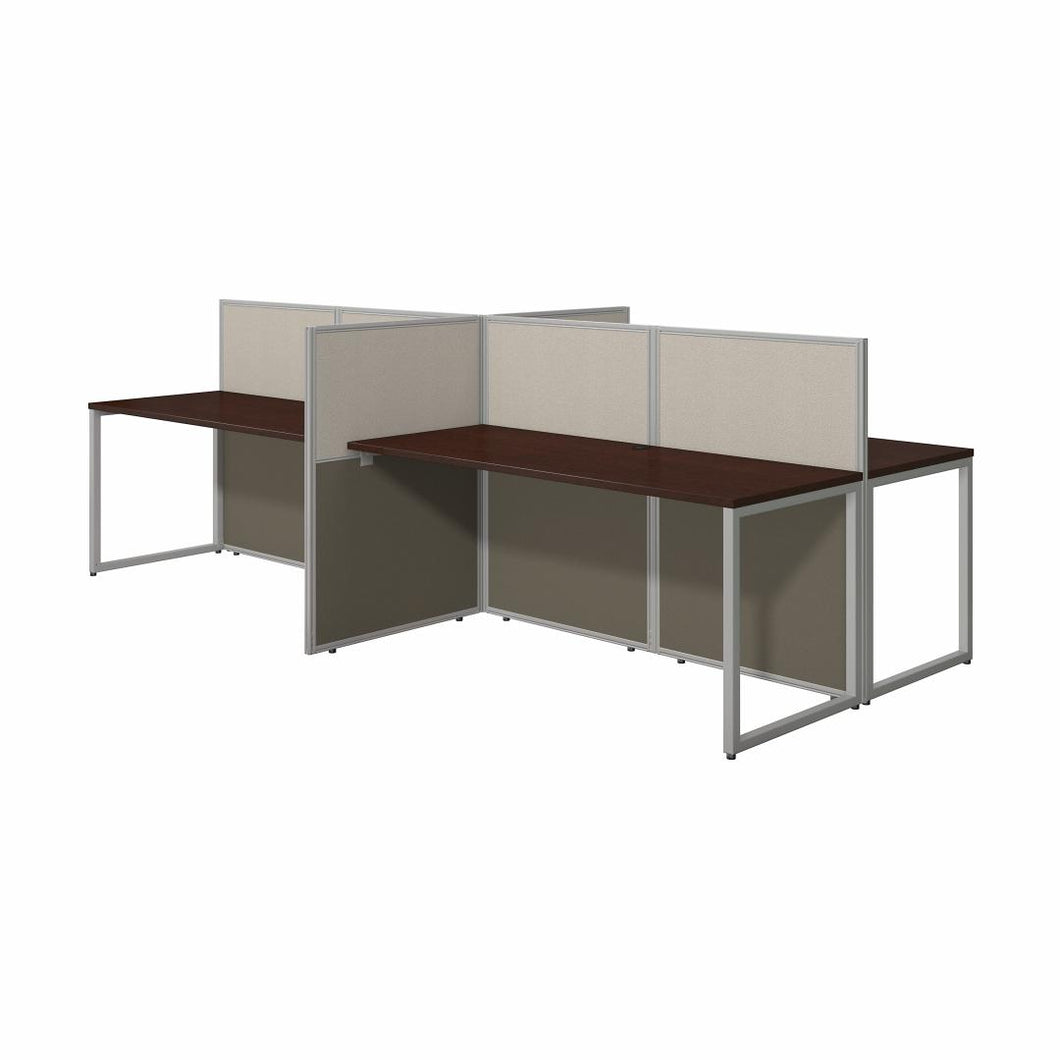 60W 4 Person Desk with 45H Cubicle Panel