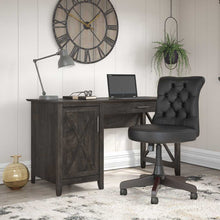 Load image into Gallery viewer, 54W Computer Desk with Storage and Mid Back Tufted Office Chair
