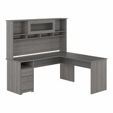 Load image into Gallery viewer, 72W L Shaped Computer Desk with Hutch and Drawers
