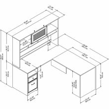 Load image into Gallery viewer, 60W L Shaped Computer Desk with Hutch and Drawers
