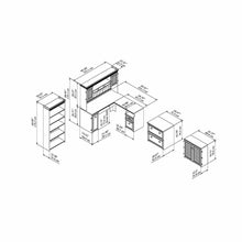 Load image into Gallery viewer, 60W L Shaped Desk with Hutch, File Cabinet, Bookcase and Storage
