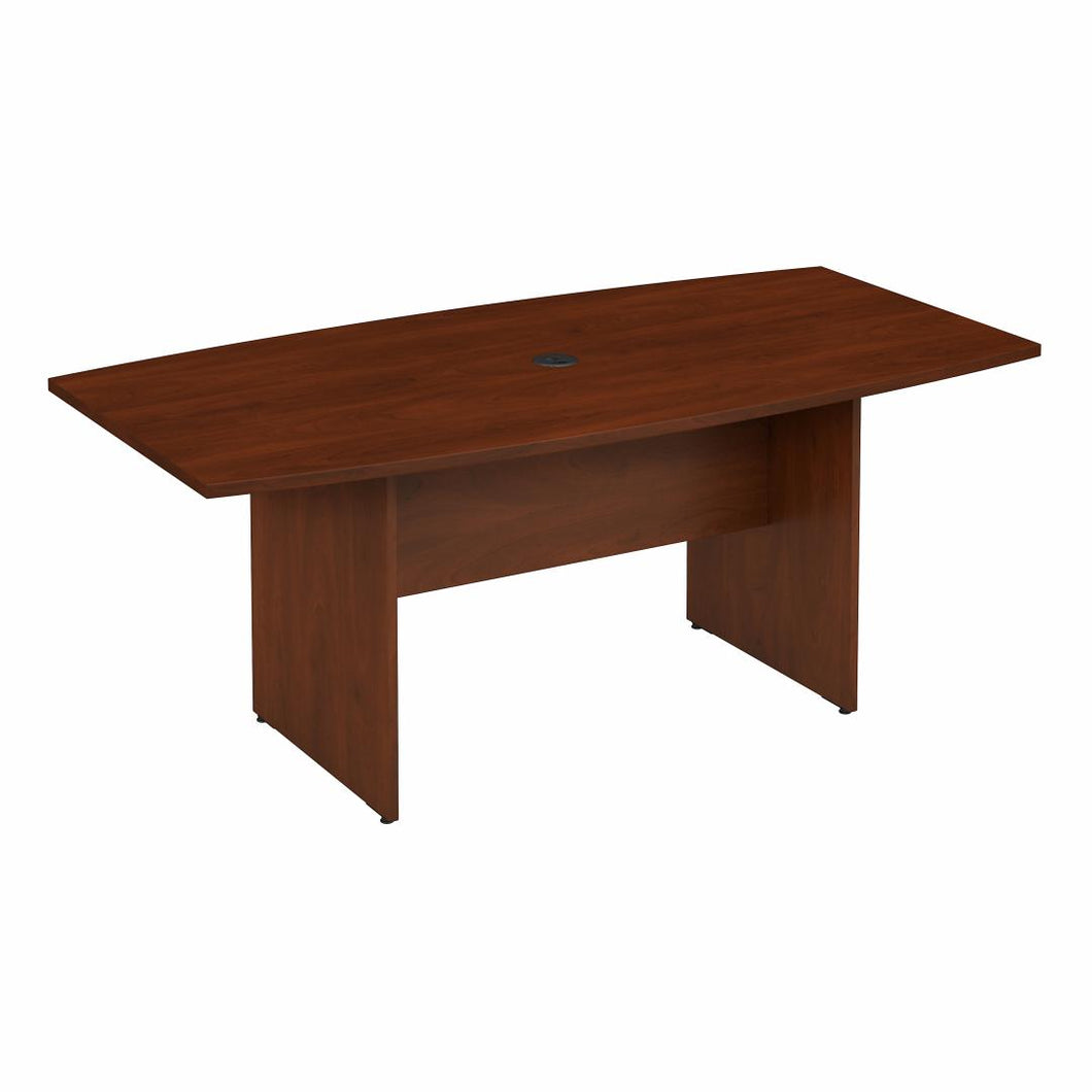 72W x 36D Boat Shaped Conference Table with Wood Base