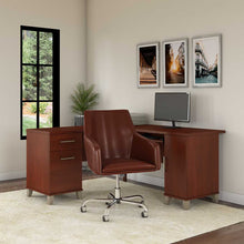 Load image into Gallery viewer, 60W L Shaped Desk with Mid Back Leather Box Chair
