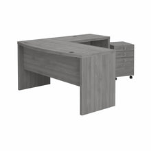 Load image into Gallery viewer, L Shaped Bow Front Desk with Mobile File Cabinet
