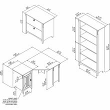 Load image into Gallery viewer, 55W Corner Desk with Lateral File Cabinet and 5 Shelf Bookcase
