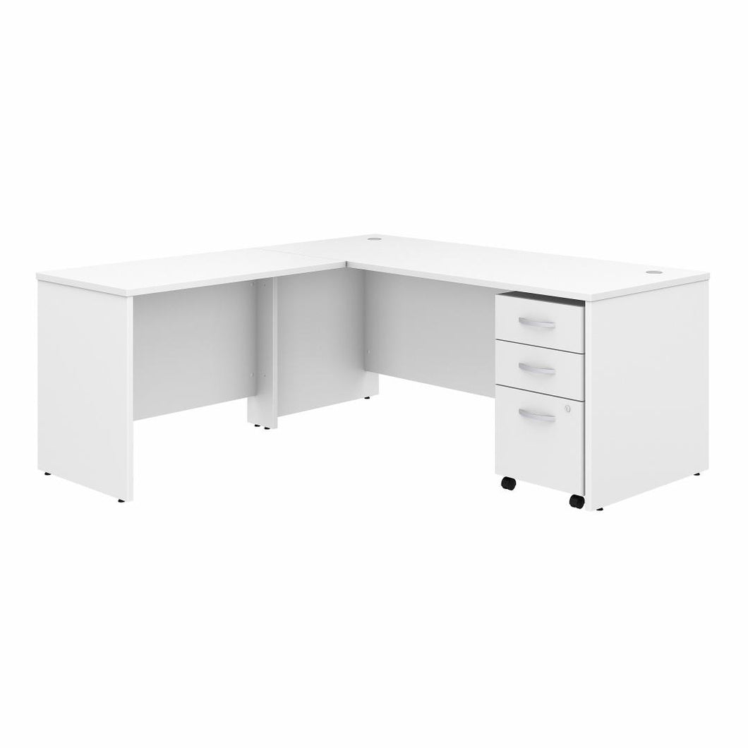 72W x 30D L Shaped Desk with Mobile File Cabinet