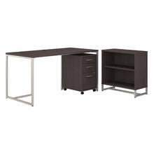 Load image into Gallery viewer, 60W Table Desk with Bookcase and Mobile File Cabinet

