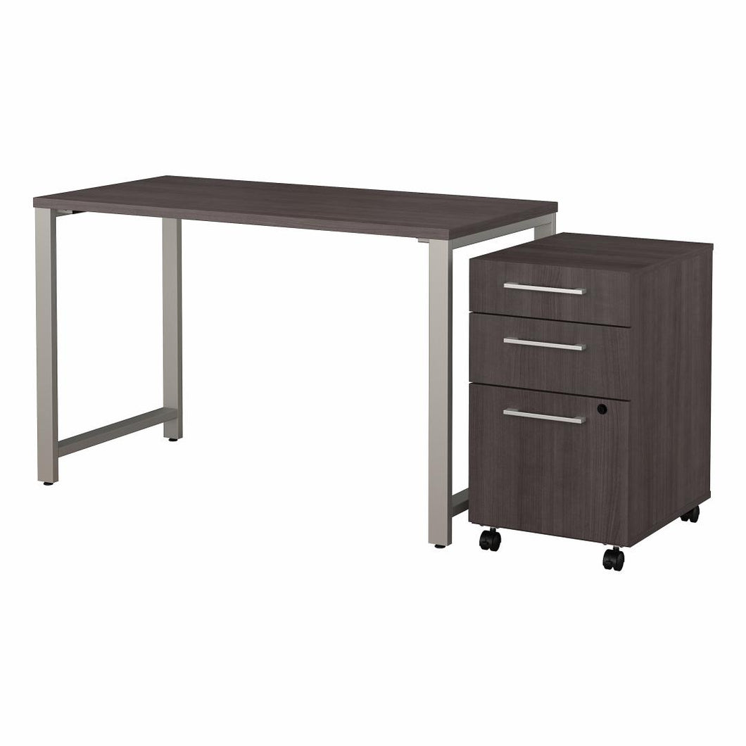 48W x 24D Table Desk with 3 Drawer Mobile File Cabinet