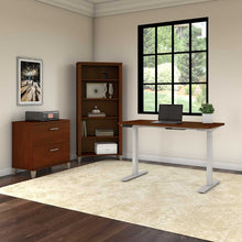 Load image into Gallery viewer, 48W Electric Adjustable Standing Desk with File Cabinet and Bookcase
