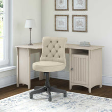 Load image into Gallery viewer, 55W Corner Desk with Mid Back Tufted Office Chair
