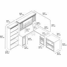 Load image into Gallery viewer, 60W L Shaped Desk with Hutch, Lateral File Cabinet and Bookcase

