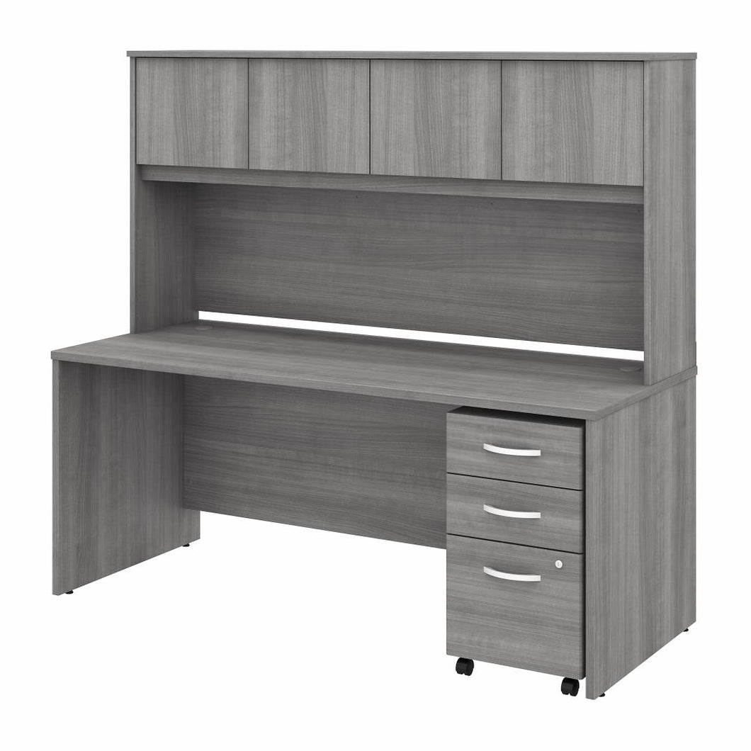 72W x 30D Office Desk with Hutch and Mobile File Cabinet