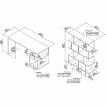 Load image into Gallery viewer, 48W Writing Desk with Etagere Bookcase
