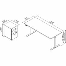 Load image into Gallery viewer, 72W x 30D Height Adjustable Standing Desk with Storage
