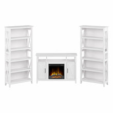 Load image into Gallery viewer, Tall Electric Fireplace TV Stand for 55 Inch TV with 5 Shelf Bookcases
