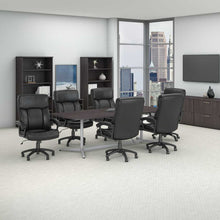 Load image into Gallery viewer, 96W x 42D Boat Shaped Conference Table with Set of 6 Office Chairs
