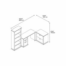 Load image into Gallery viewer, 50W Home Office Desk with Lateral File Cabinet and 5 Shelf Bookcase
