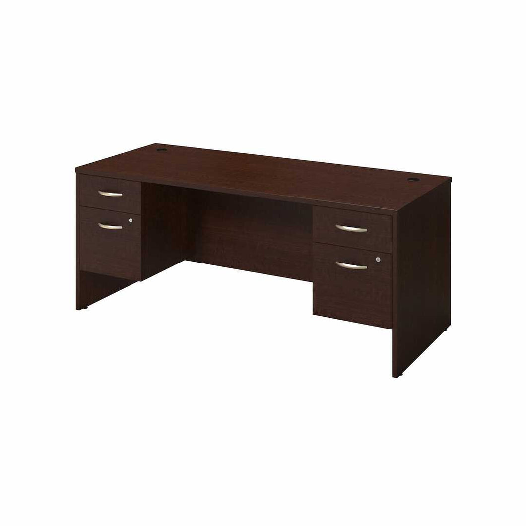 72W x 30D Desk with Two 3/4 Pedestal