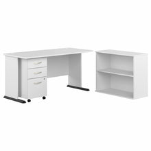 Load image into Gallery viewer, 60W Computer Desk with Mobile File Cabinet and Small Bookcase
