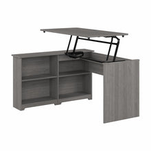 Load image into Gallery viewer, 52W 3 Position Sit to Stand Corner Desk with Shelves
