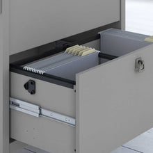 Load image into Gallery viewer, 55W Corner Desk with Lateral File Cabinet and 5 Shelf Bookcase
