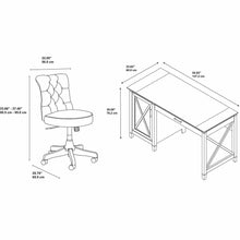 Load image into Gallery viewer, 54W Computer Desk with Storage and Mid Back Tufted Office Chair
