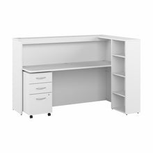 Load image into Gallery viewer, 72W Cubicle Desk with Shelves and Mobile File Cabinet
