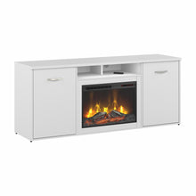Load image into Gallery viewer, 72W Office Storage Cabinet with Doors and Electric Fireplace
