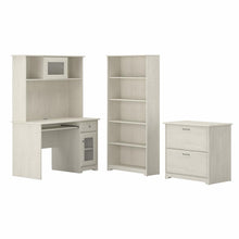 Load image into Gallery viewer, 48W Small Computer Desk with Hutch, Lateral File Cabinet and Bookcase
